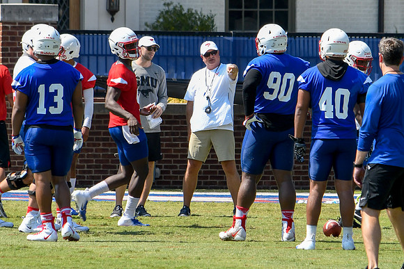 Head Coach Sonny Dykes Directs Traffic